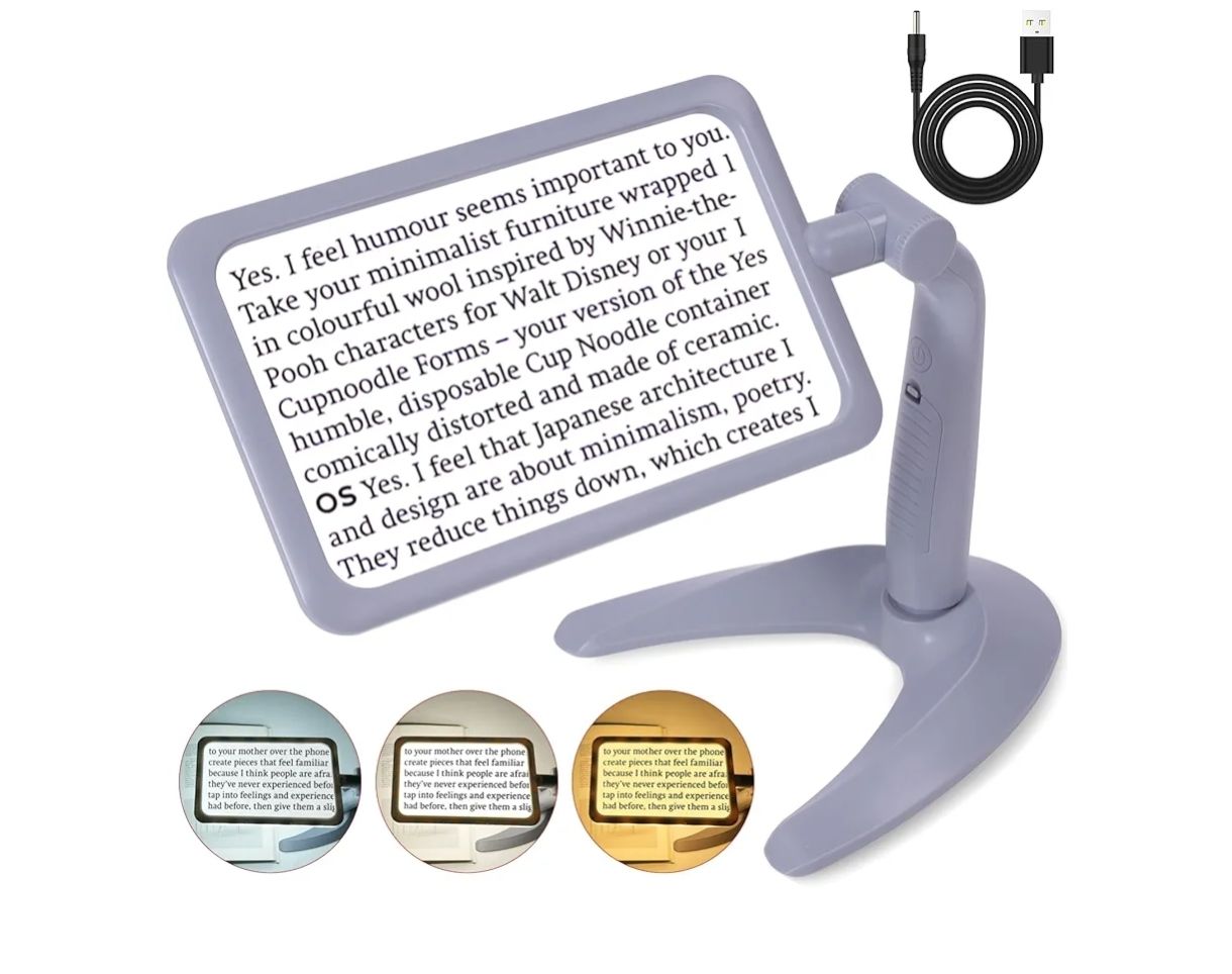 Lupa 2.5X con luz y soporte,