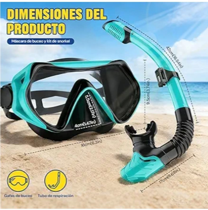 Máscara de Buceo con Visión Panorámica 180° 
