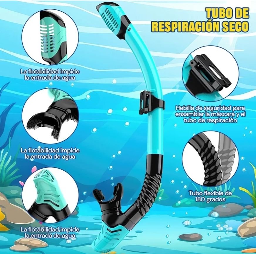 Máscara de Buceo con Visión Panorámica 180° 