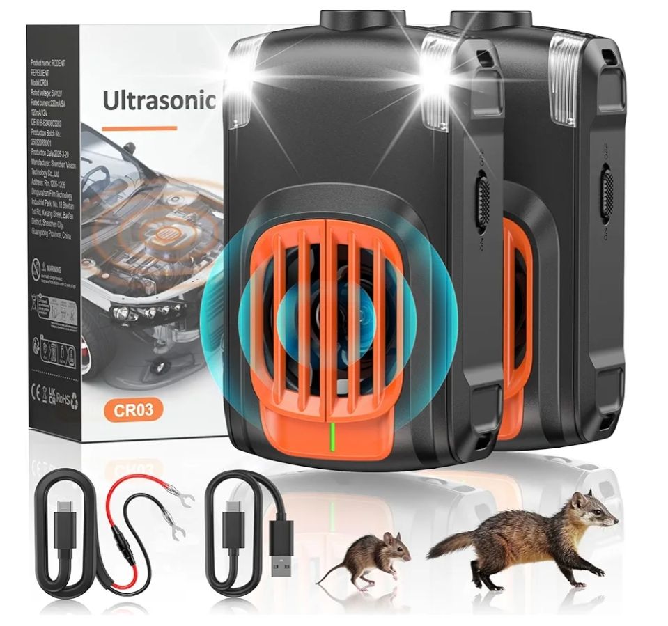 Repelente de ratas para automóvil, adaptador de alimentación