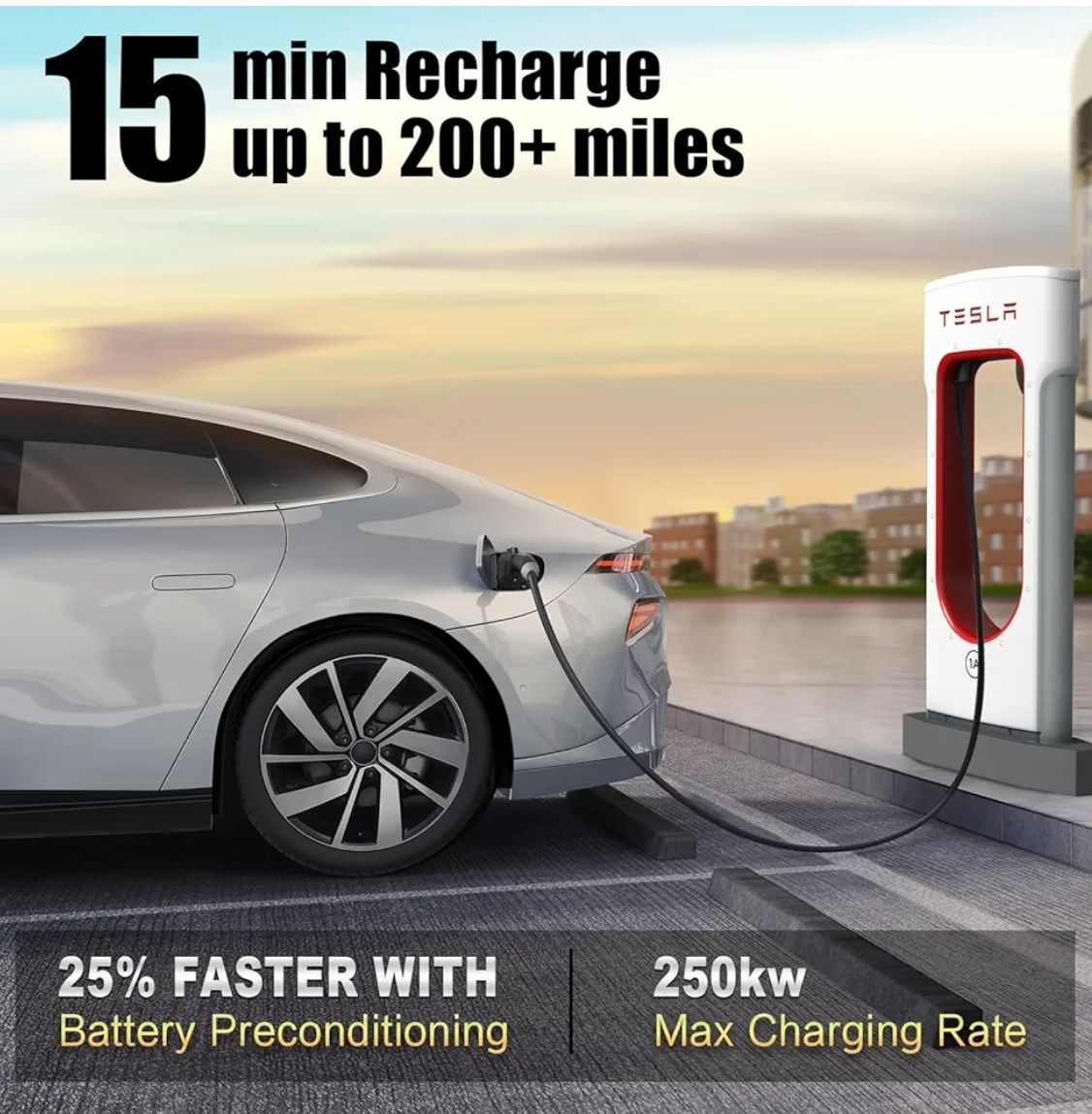 Adaptador de cargador Tesla supercargador 