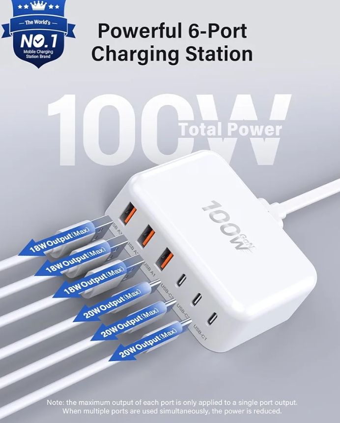 Cargador rápido USB C, bloque de estación de carga