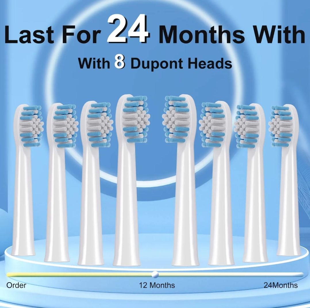 Cepillo Dental Eléctrico Sónico Shaojier con 8 Cabezales y Estuche de Viaje