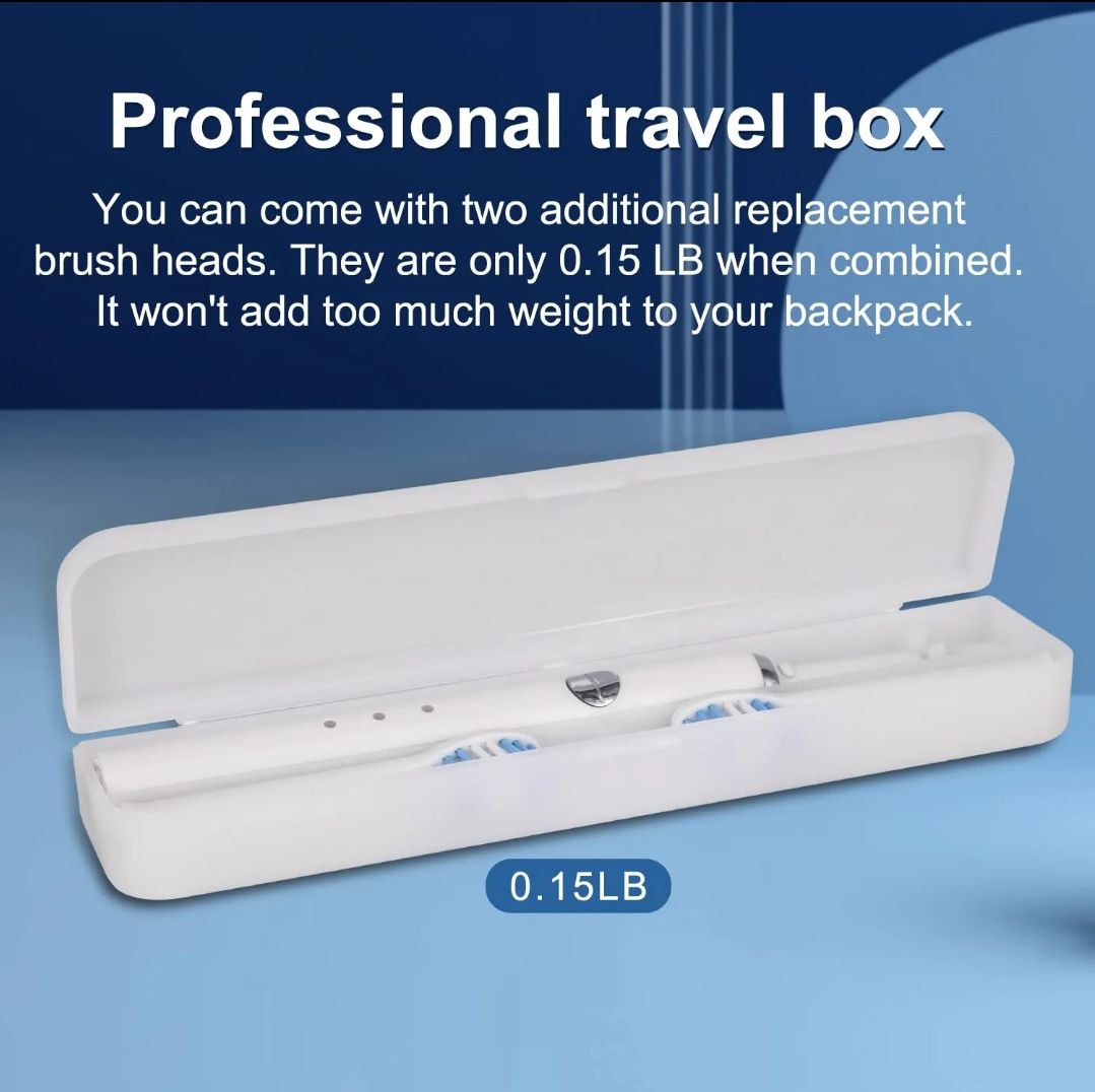 Cepillo Dental Eléctrico Sónico Shaojier con 8 Cabezales y Estuche de Viaje