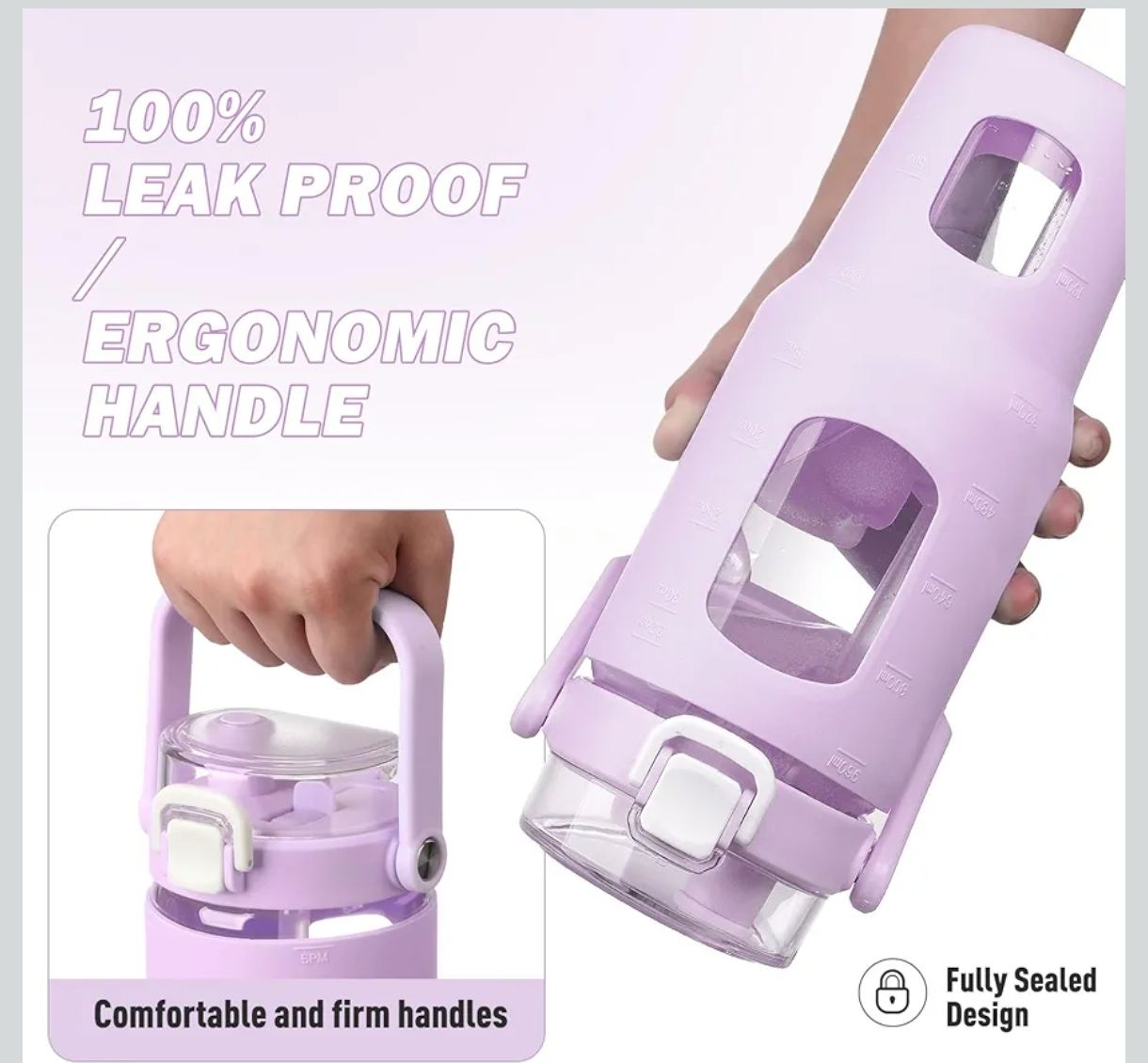 Botella de agua de vidrio de 32 onzas