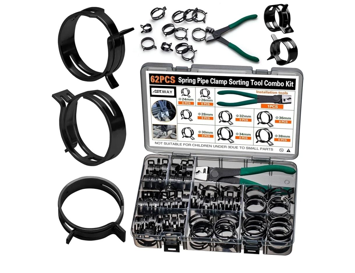 Abrazaderas de tubo de resorte para automóviles 24-38 mm