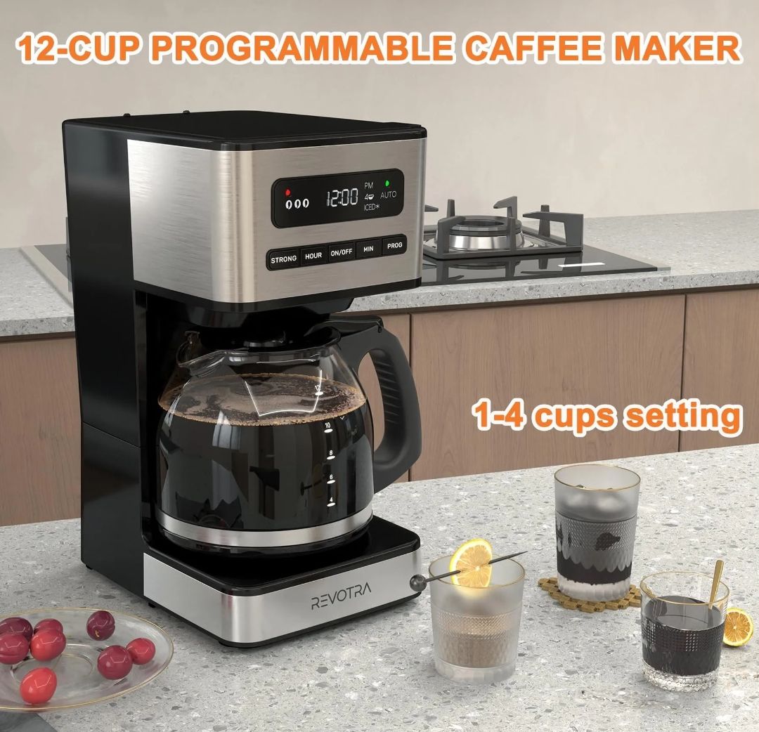 Cafetera Programable Revotra de 12 Tazas