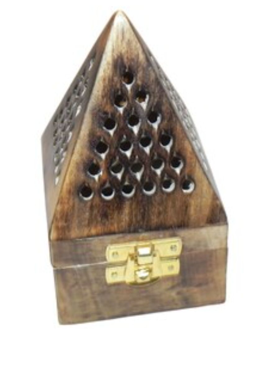 Caja Pirámide de Madera para Inciensos