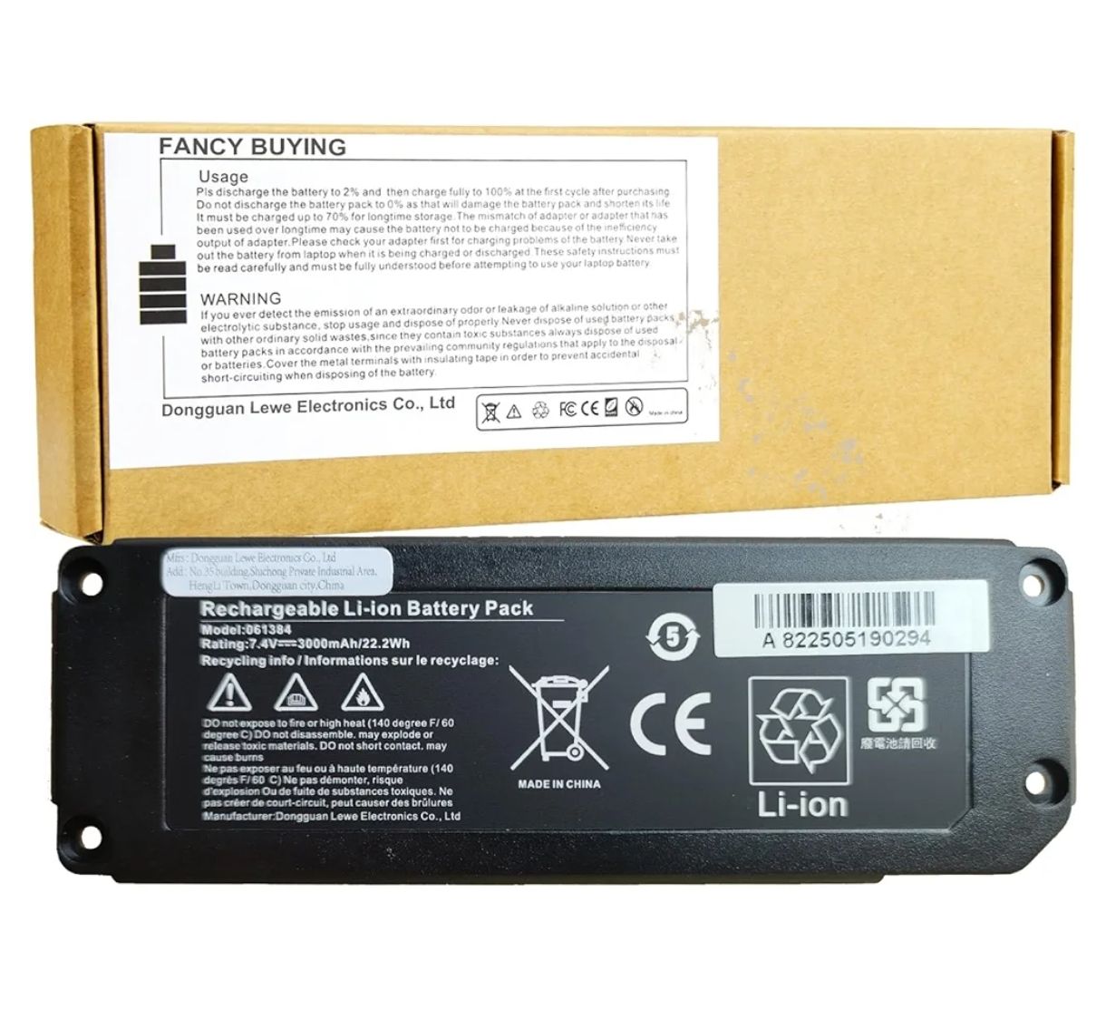 Fancy Buying - Batería de 7,4 V 22,2 Wh 061385