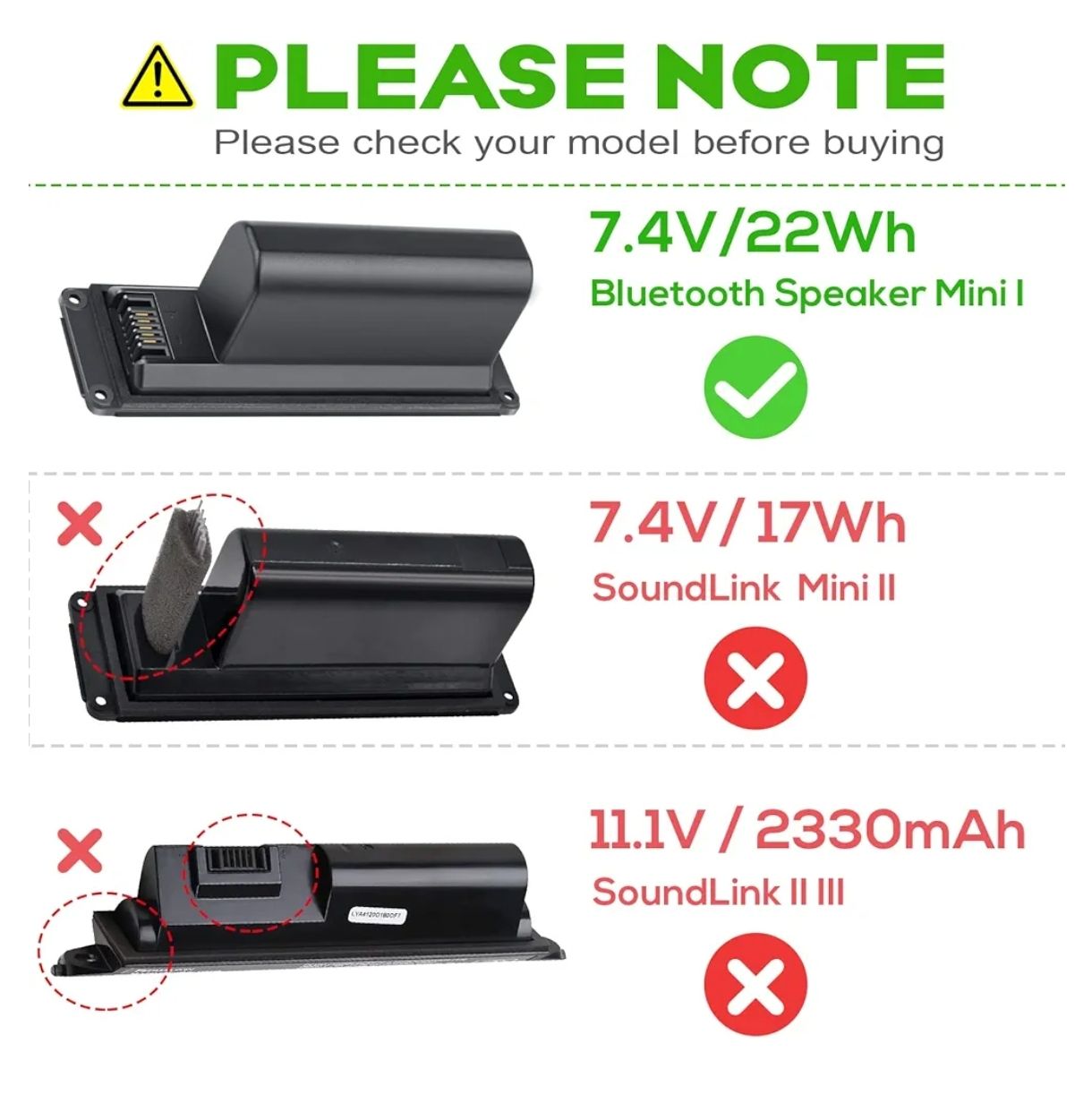 Fancy Buying - Batería de 7,4 V 22,2 Wh 061385