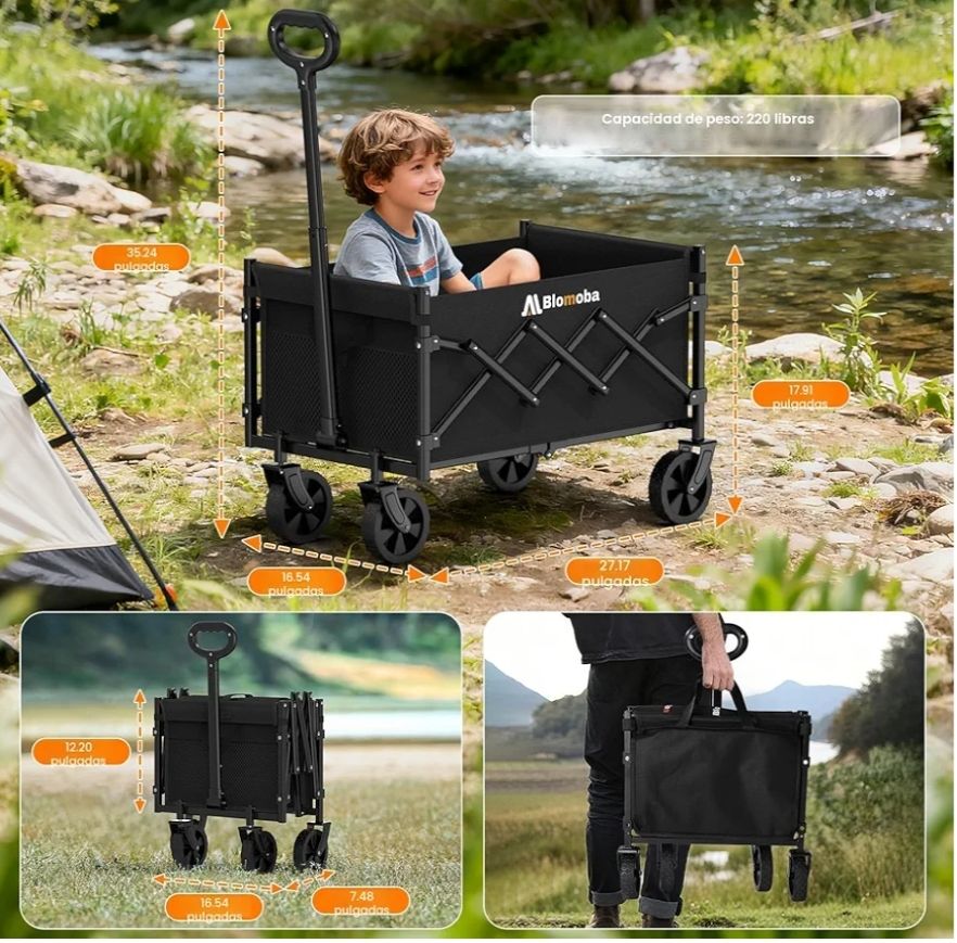 Carreta plegable con ruedas,