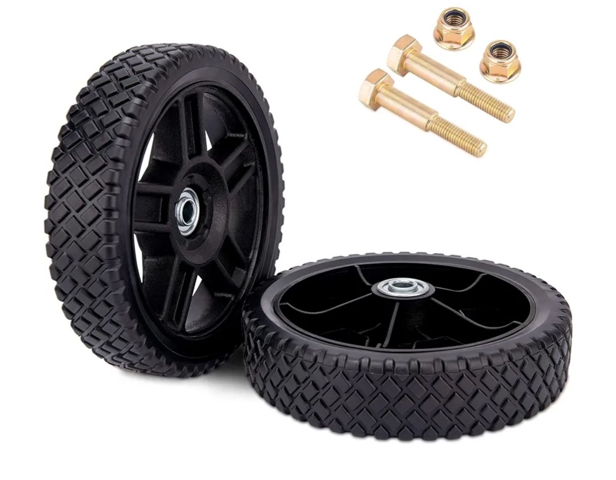 ASDFGHT Ruedas cortacésped de empuje de 7 pulgadas