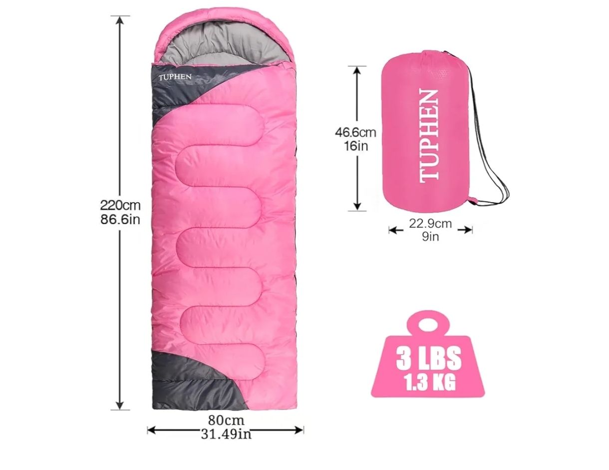 uphen- Sacos de dormir para adultos, niños y niñas, mochileros