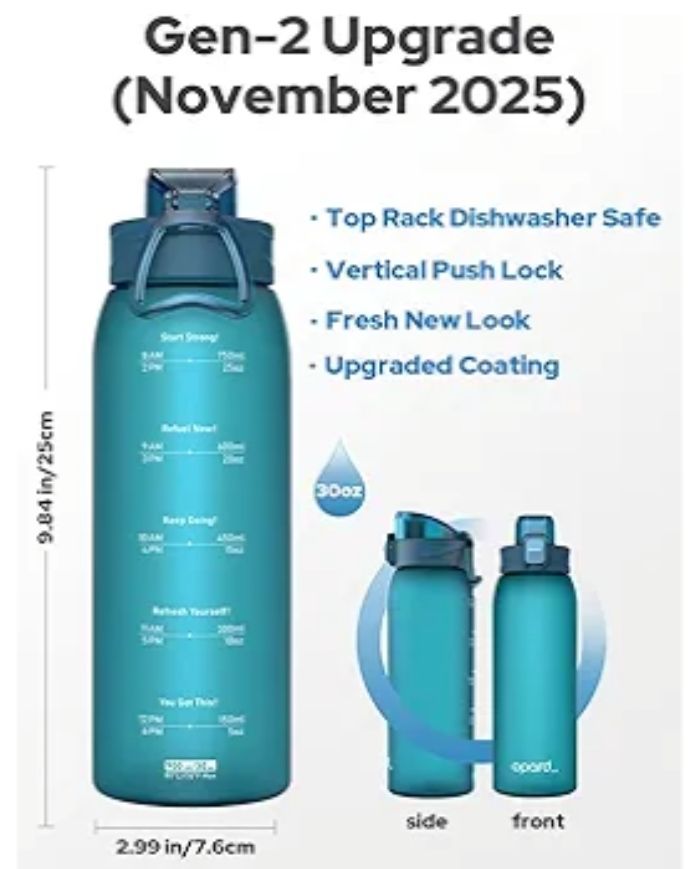 Opard - Botella de agua deportiva de 900 ml