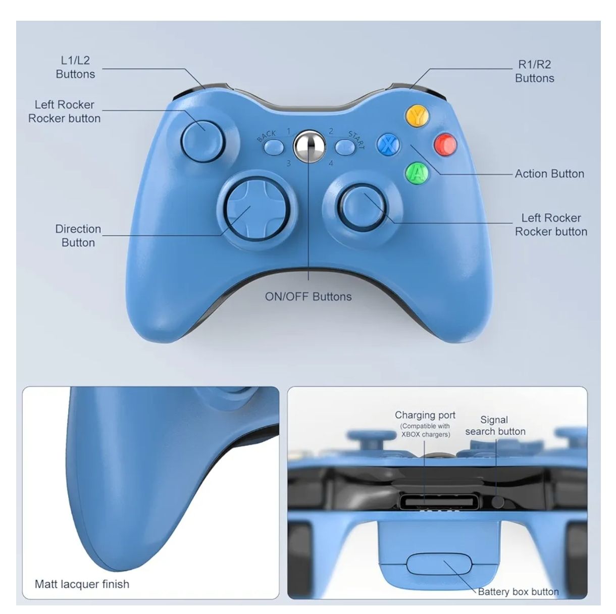 Control de Juego Inalámbrico para Xbox 360