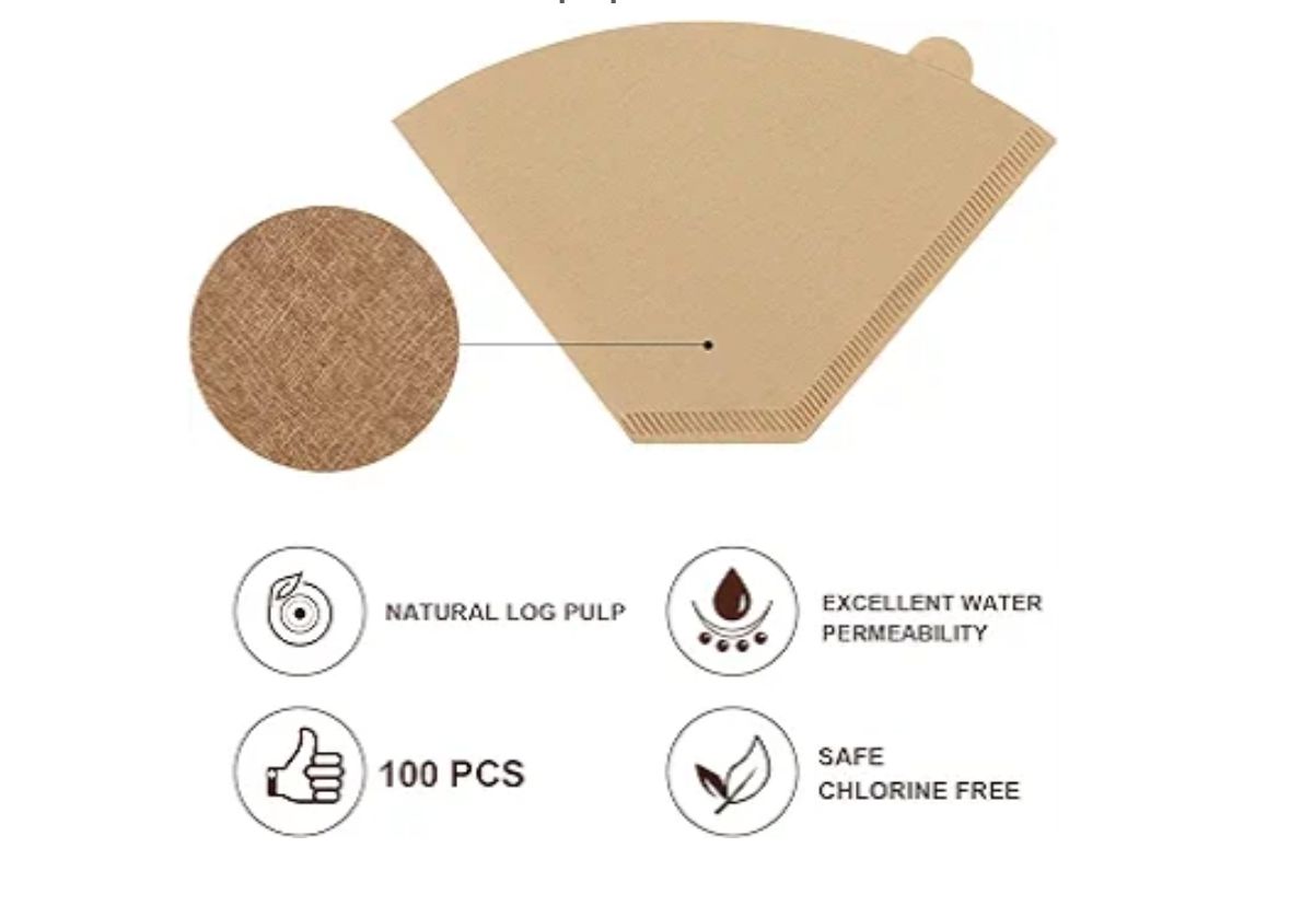 100 filtros desechables de papel de café