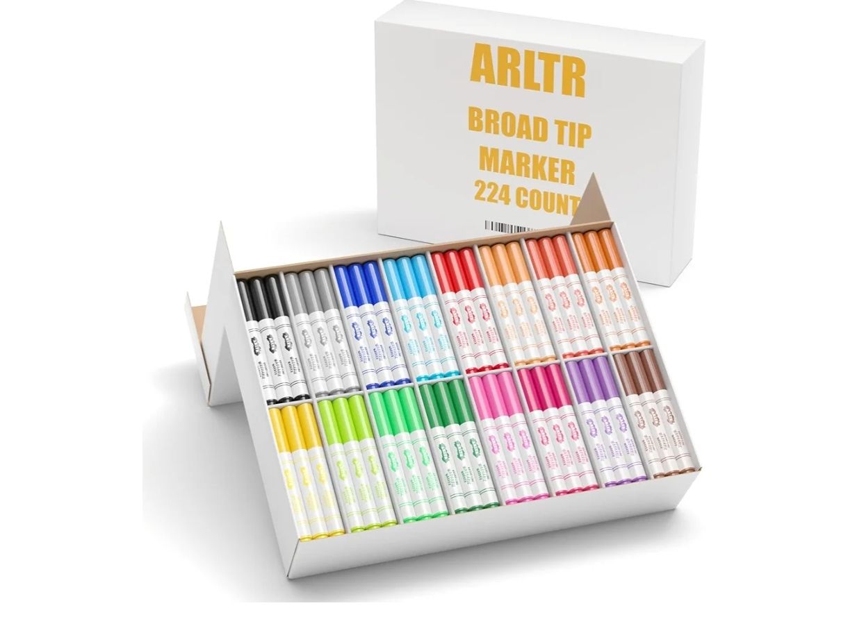 arcadores lavables a granel, paquete de 224 en 16 colores