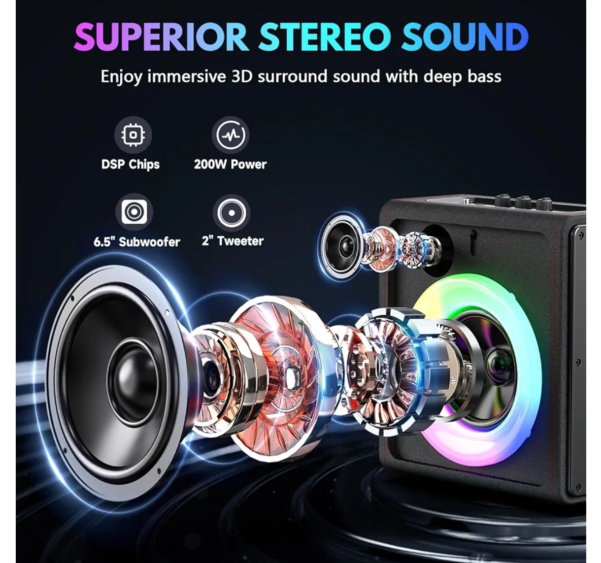 Máquina de karaoke, altavoz portátil Bluetooth 5.3