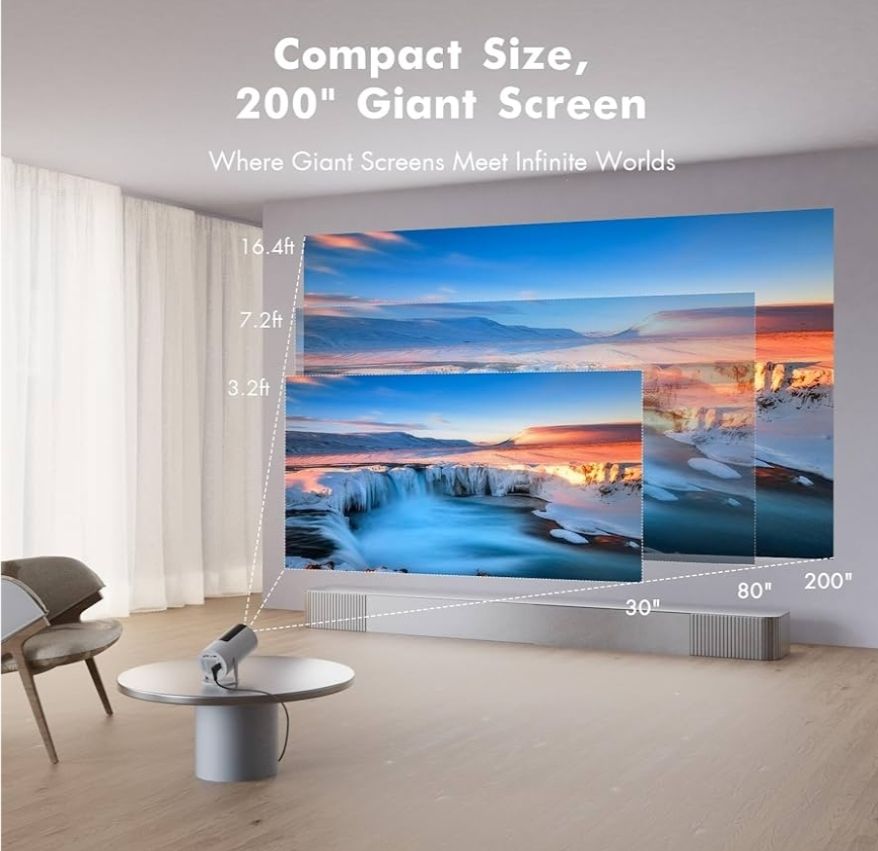 Mini proyector portátil, proyector inteligente de películas 1080P 