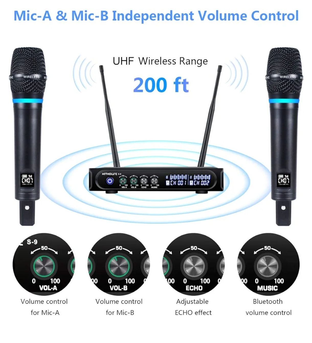 S9 UHF - Sistema de micrófono inalámbrico recargable