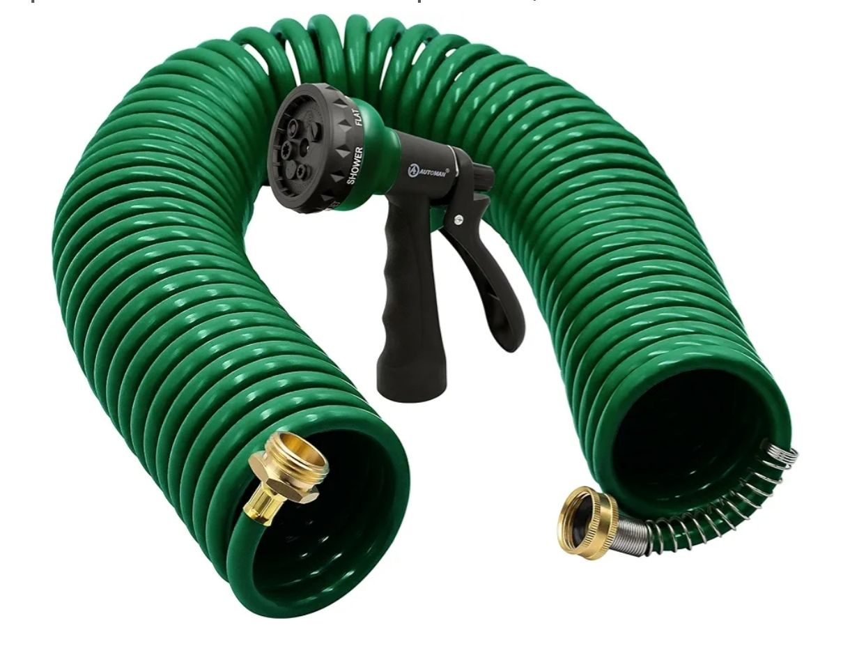 AUTOMAN - Manguera de jardín de bobina de 50 pies