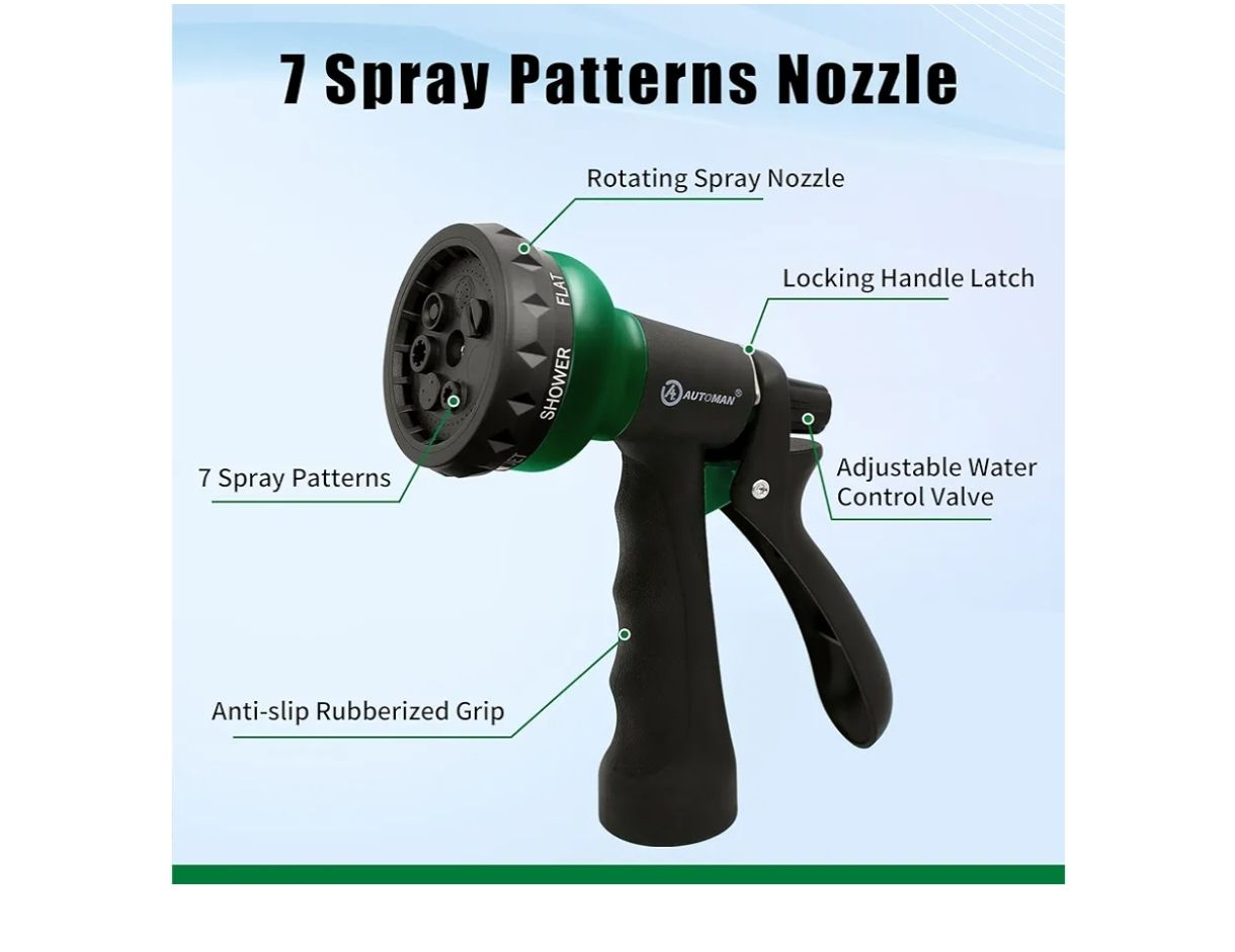 AUTOMAN - Manguera de jardín de bobina de 50 pies