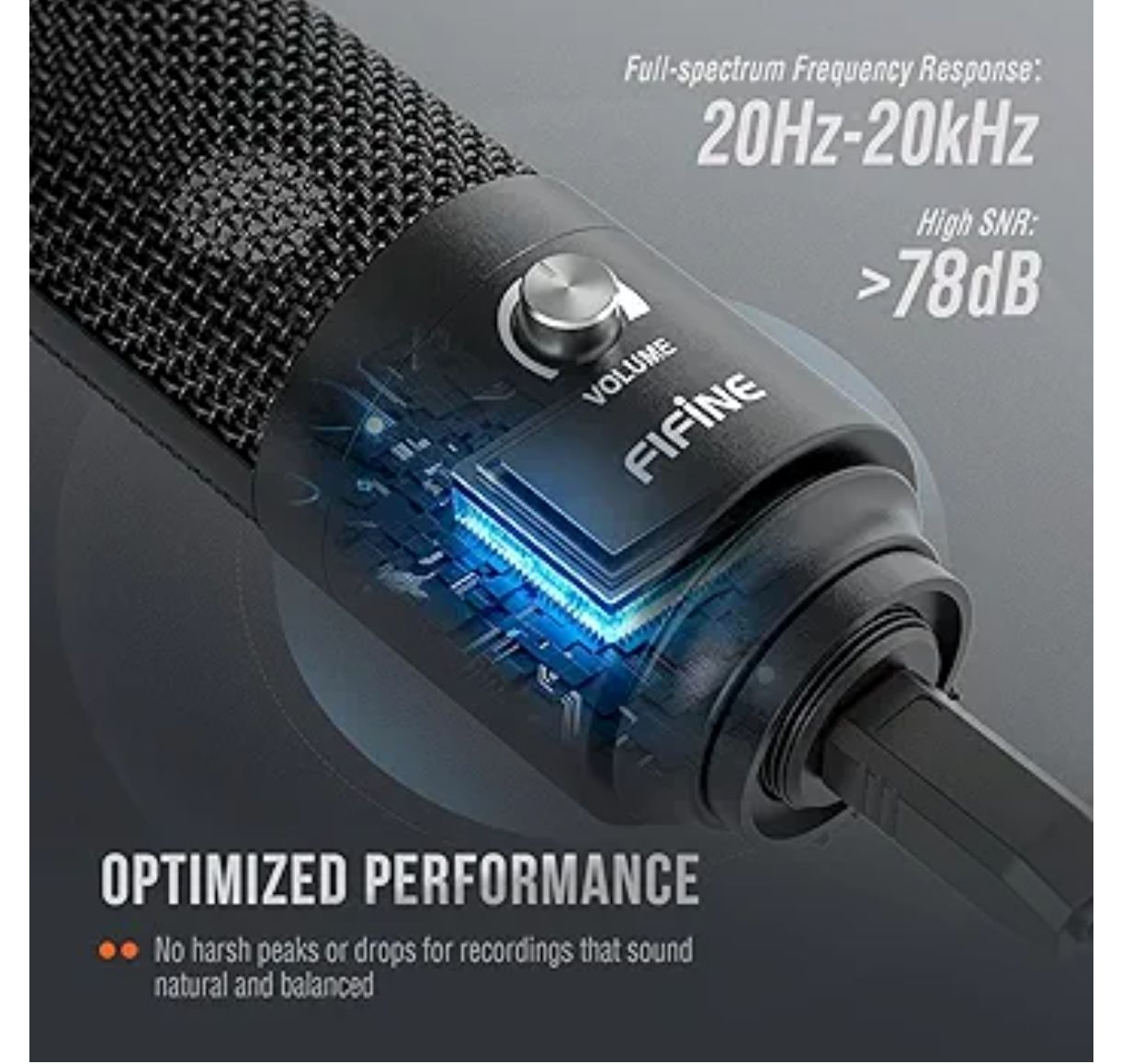 Fifine Micrófono USB Condensador de Estudio