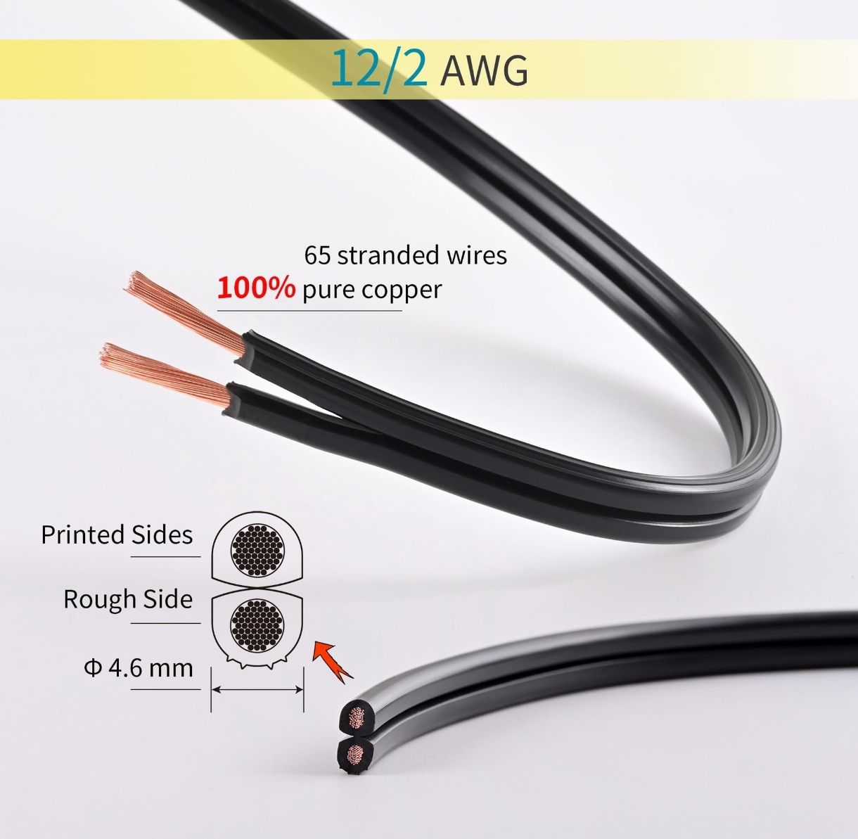 Nuevo Cable De Paisaje Bajo Voltaje 12/2 200 Pies Resistente Al Ag