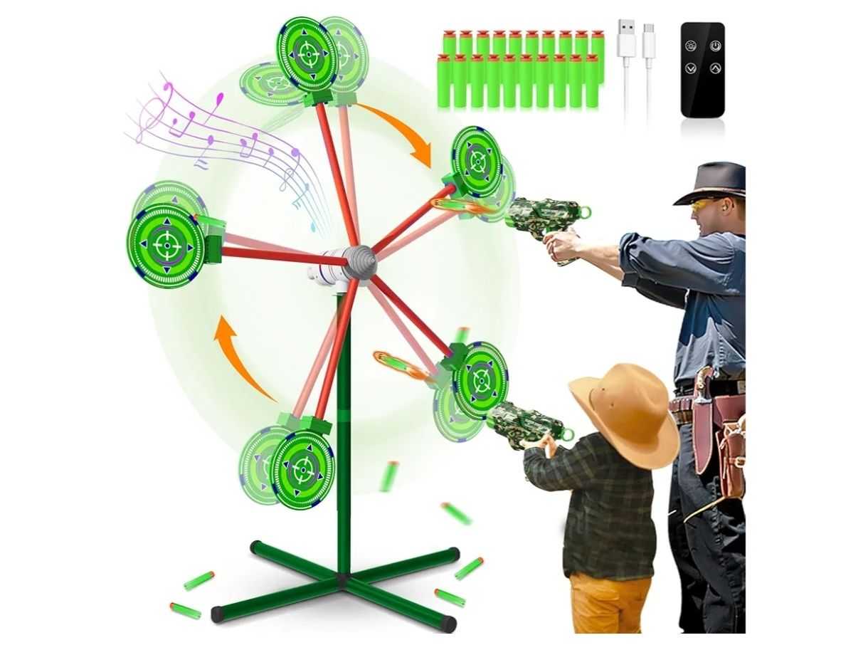 Juegos de disparo de cohetes con objetivo giratorio