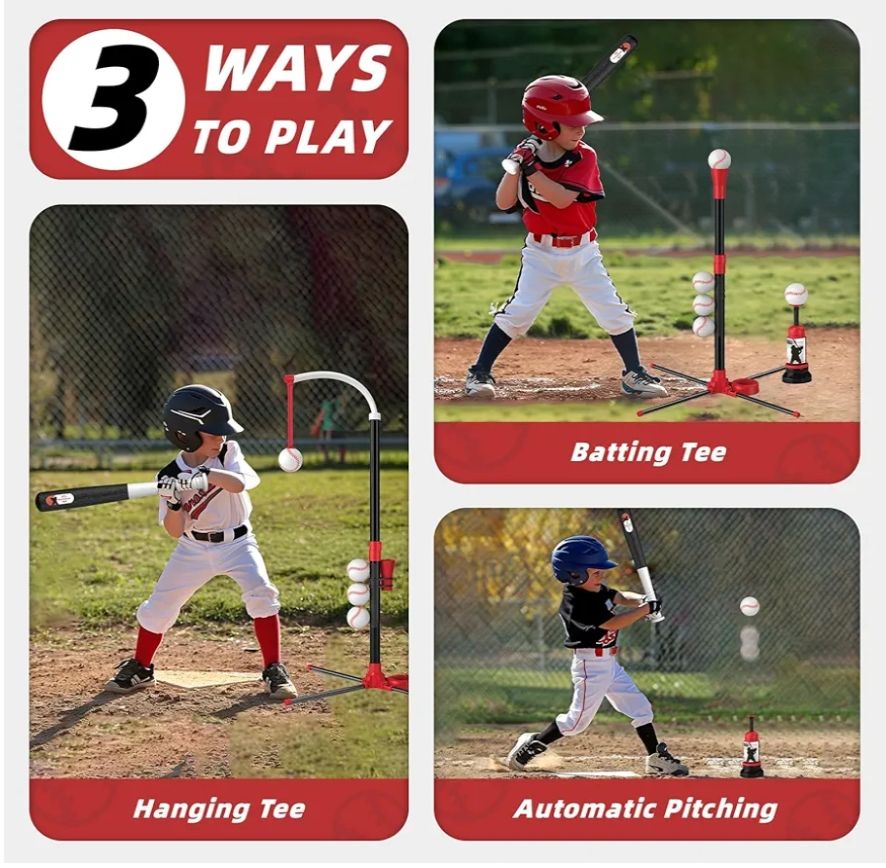 Juego de bolas en T 3 en 1, altura ajustable