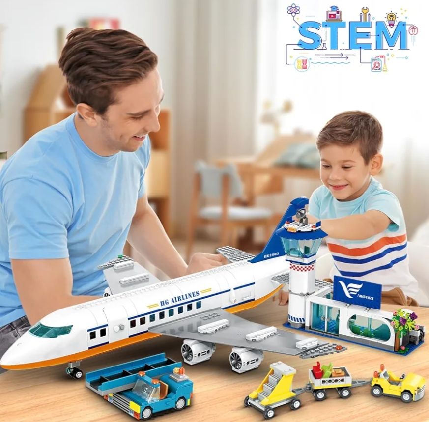 HOGOKIDS - Juego de construcción de aviones de pasajeros