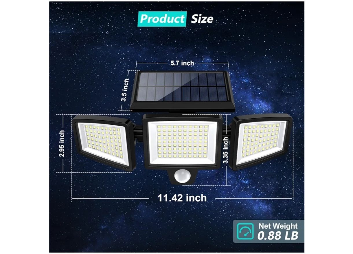 Tuffenough Luces solares para exteriores de 2500 lm