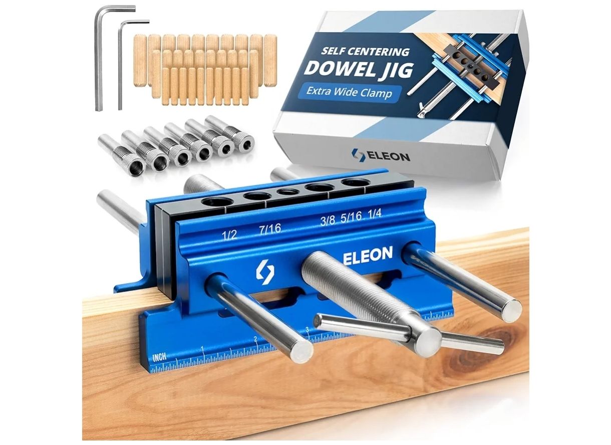 Eleon - Plantilla de clavija autocentrante con mandíbulas alargadas y abrazadera extra ancha