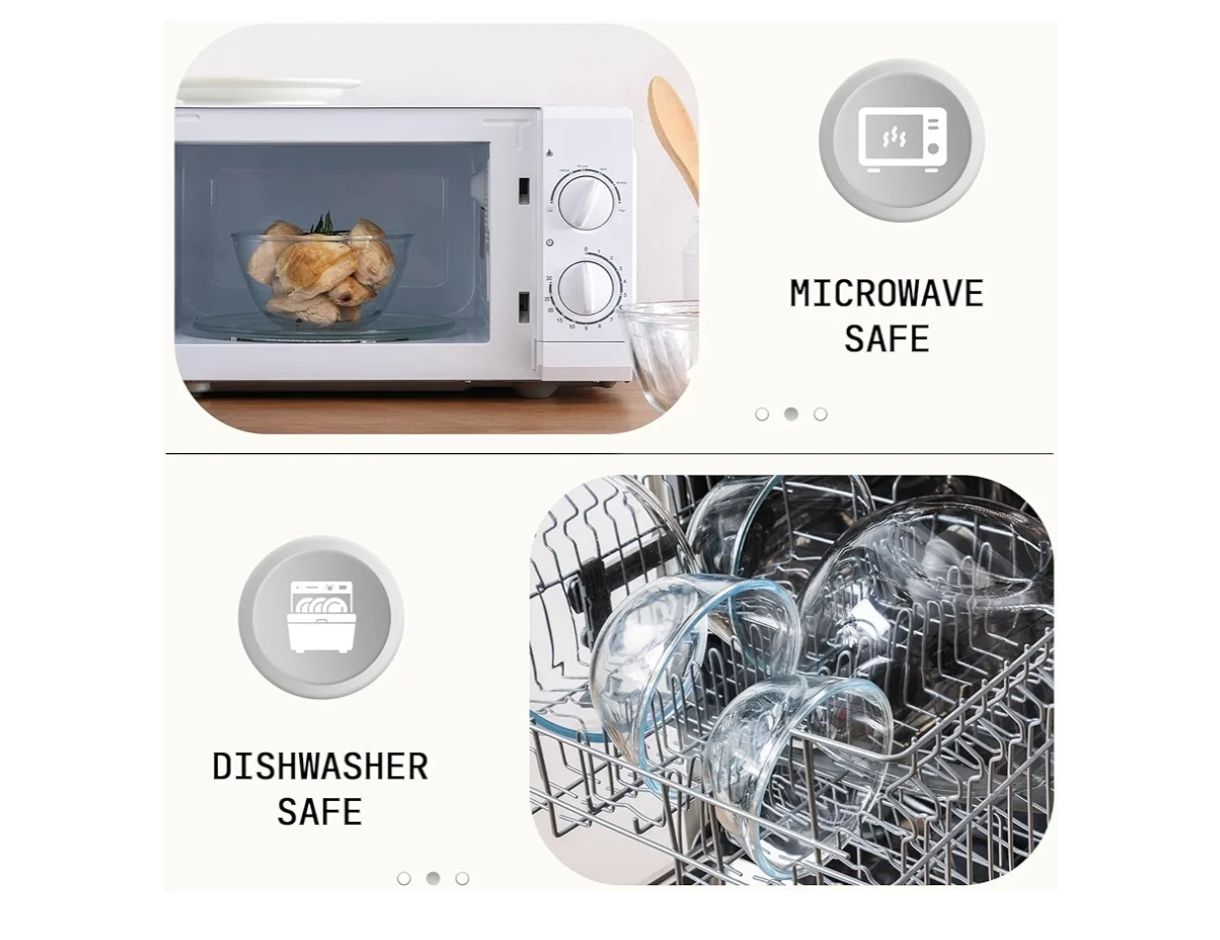 Juego de 5 cuencos de vidrio para mezclar