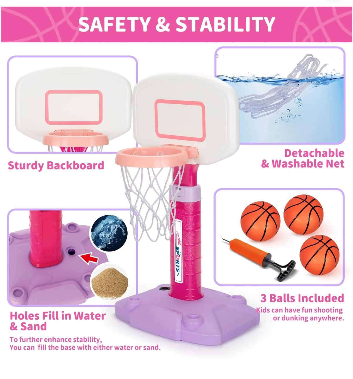 Canasta de baloncesto para niñas