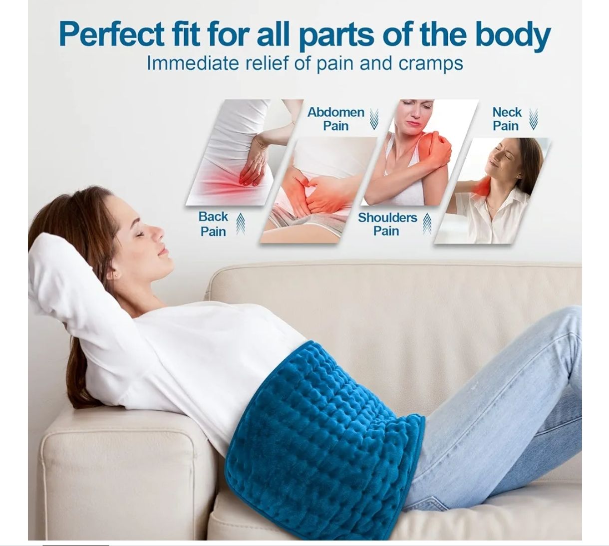 Almohadilla térmica para aliviar el dolor de espalda