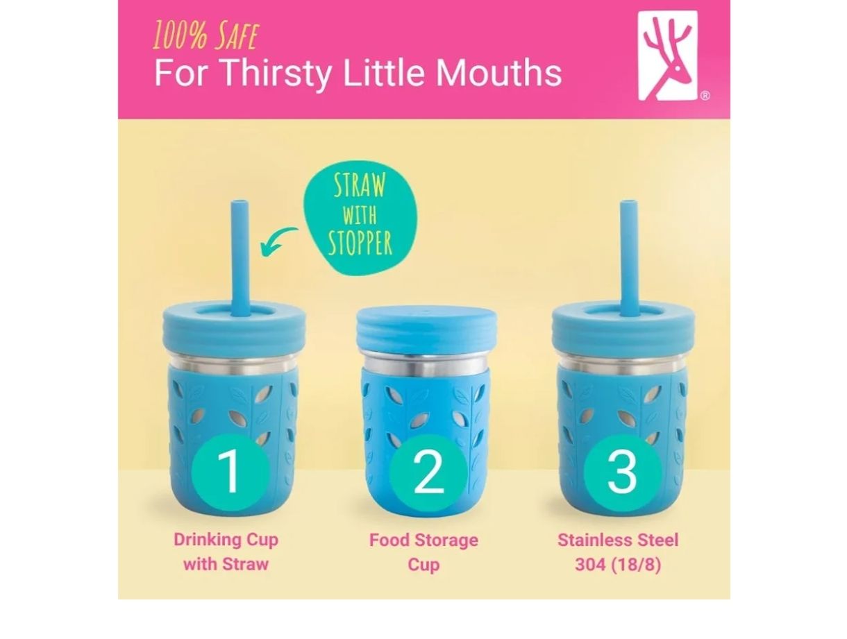 Elk and Friends - Vasos de acero inoxidable de 10 onzas para niños y niños pequeños