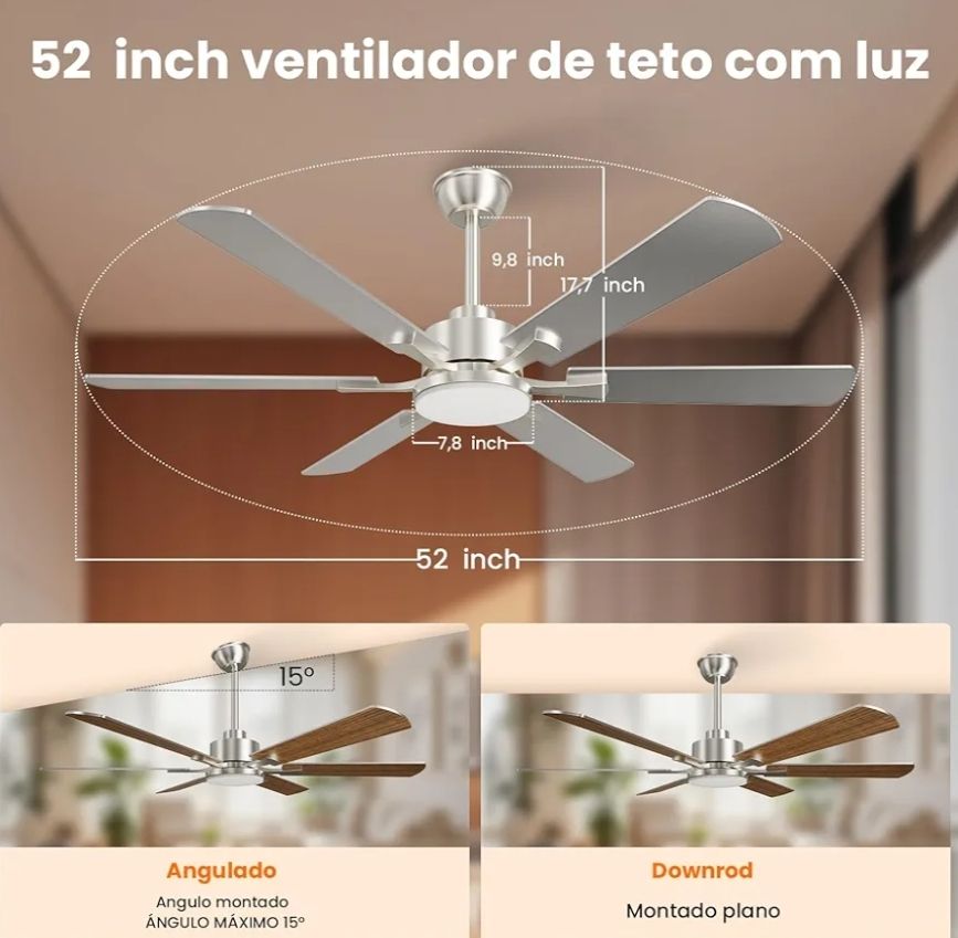 Hisummer - Ventilador de techo moderno 