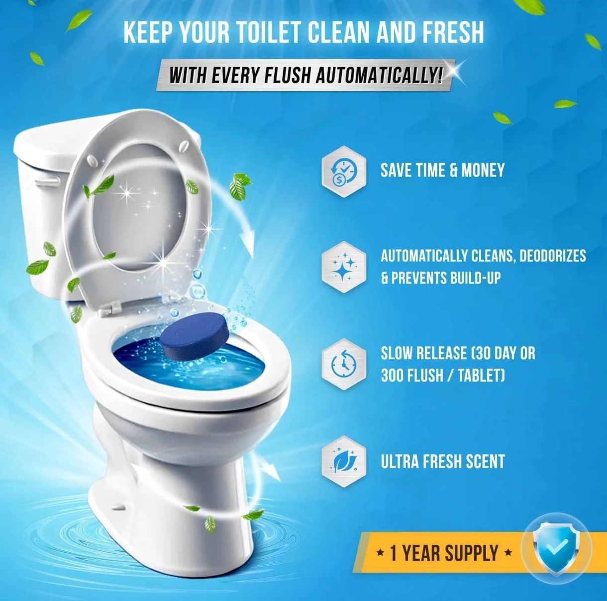 Tabletas Limpiadoras Para Inodoros Active Automatic Blue Gel