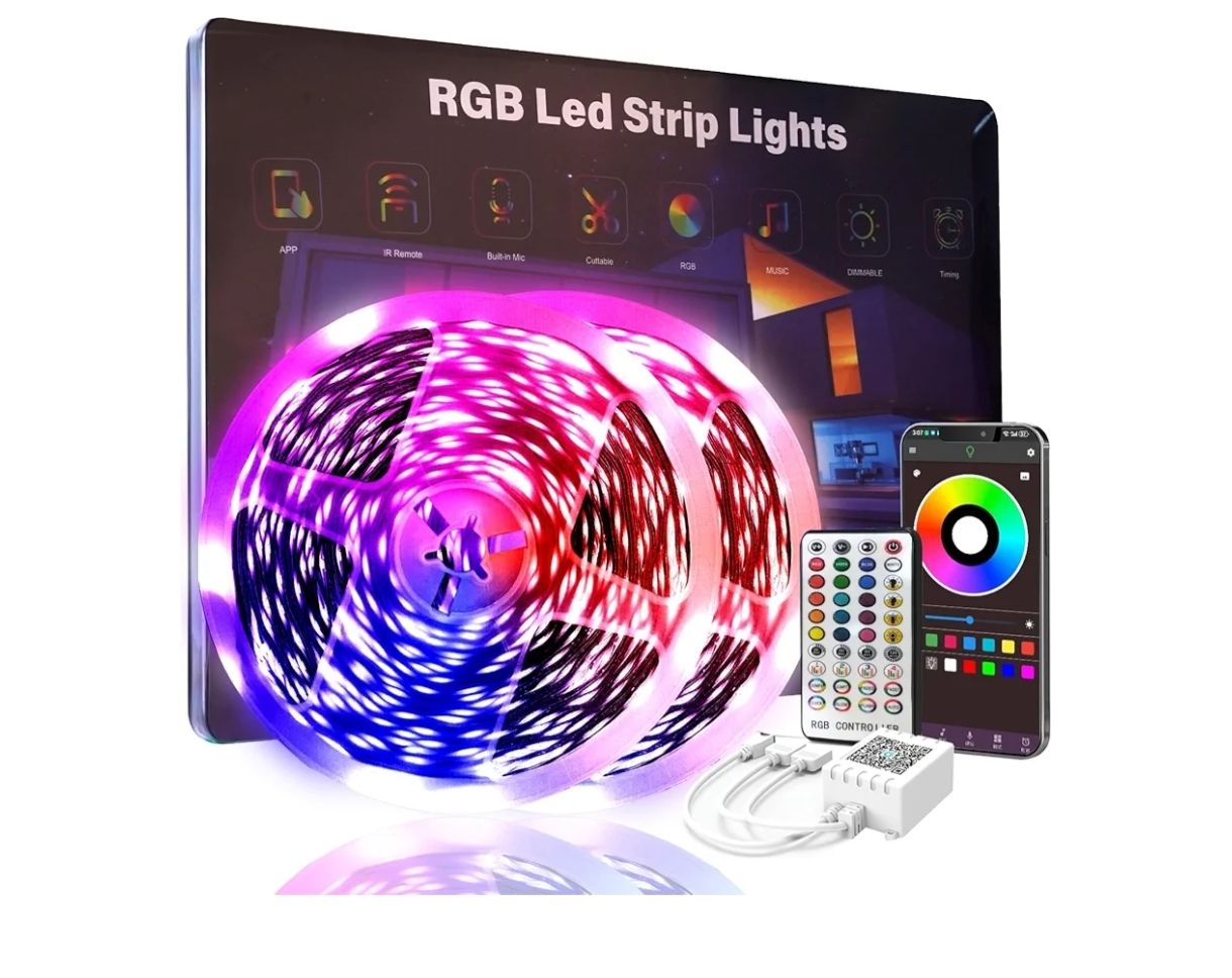 Luces LED de 200 pies para recámara (2 rollos de 100 pies)