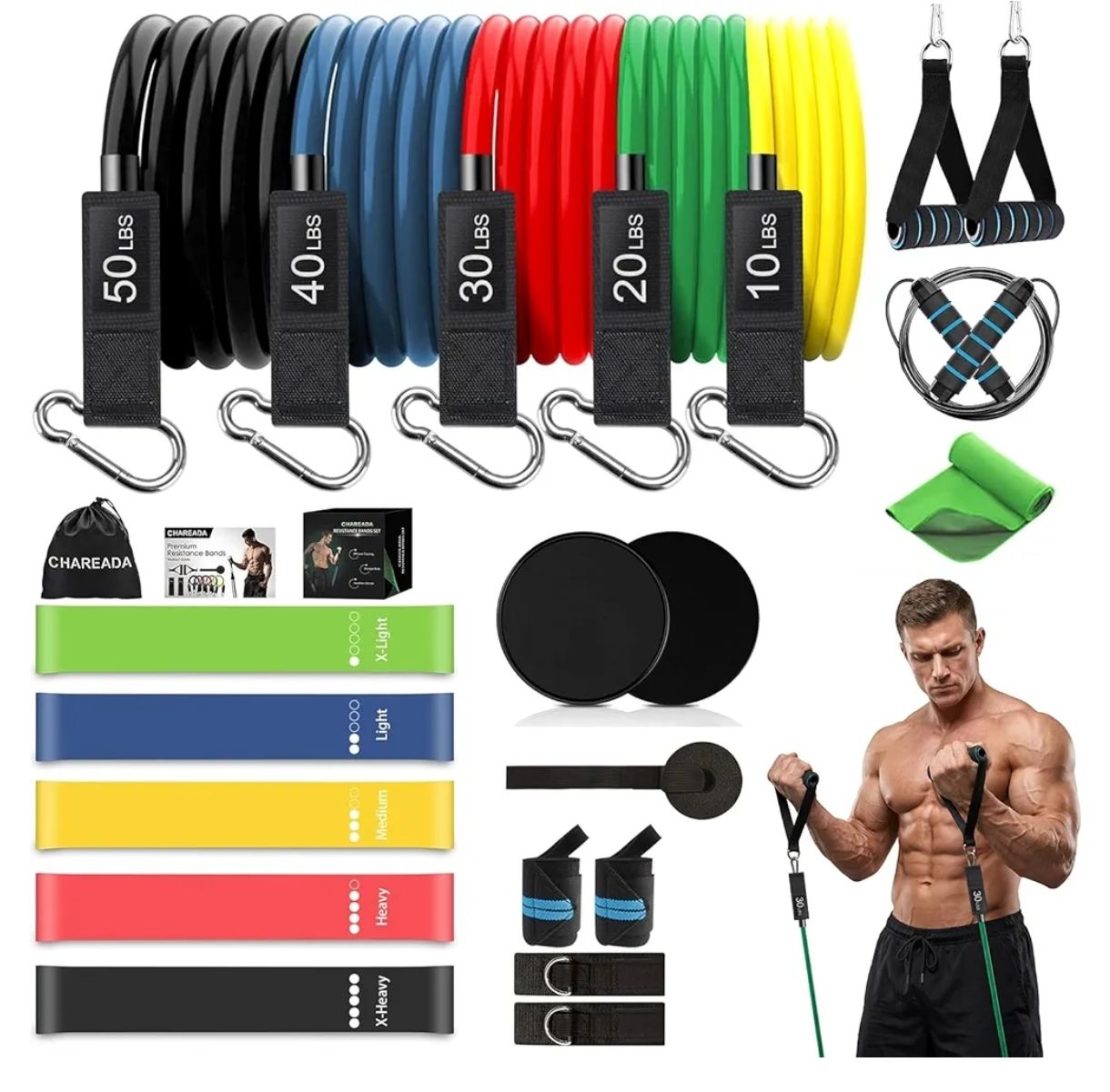 Juego de 23 bandas de resistencia para entrenamiento