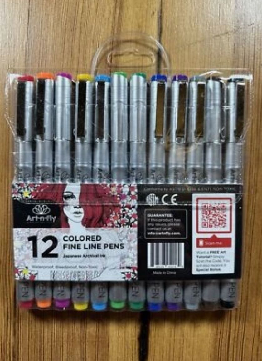 Juego de 12 bolígrafos de punta fina