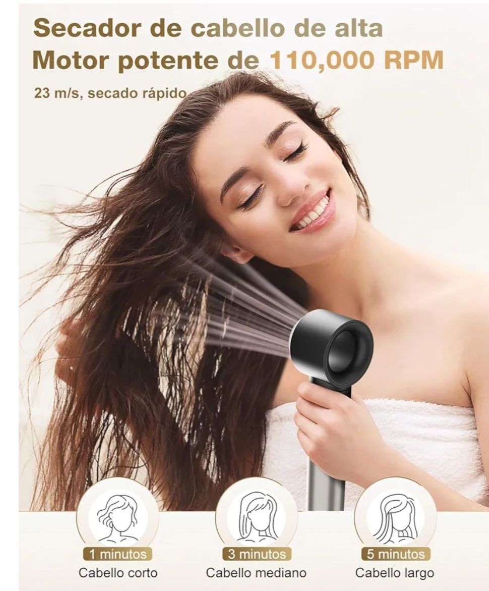 7MAGIC Cepillo secador y moldeador 6 en 1, plateado