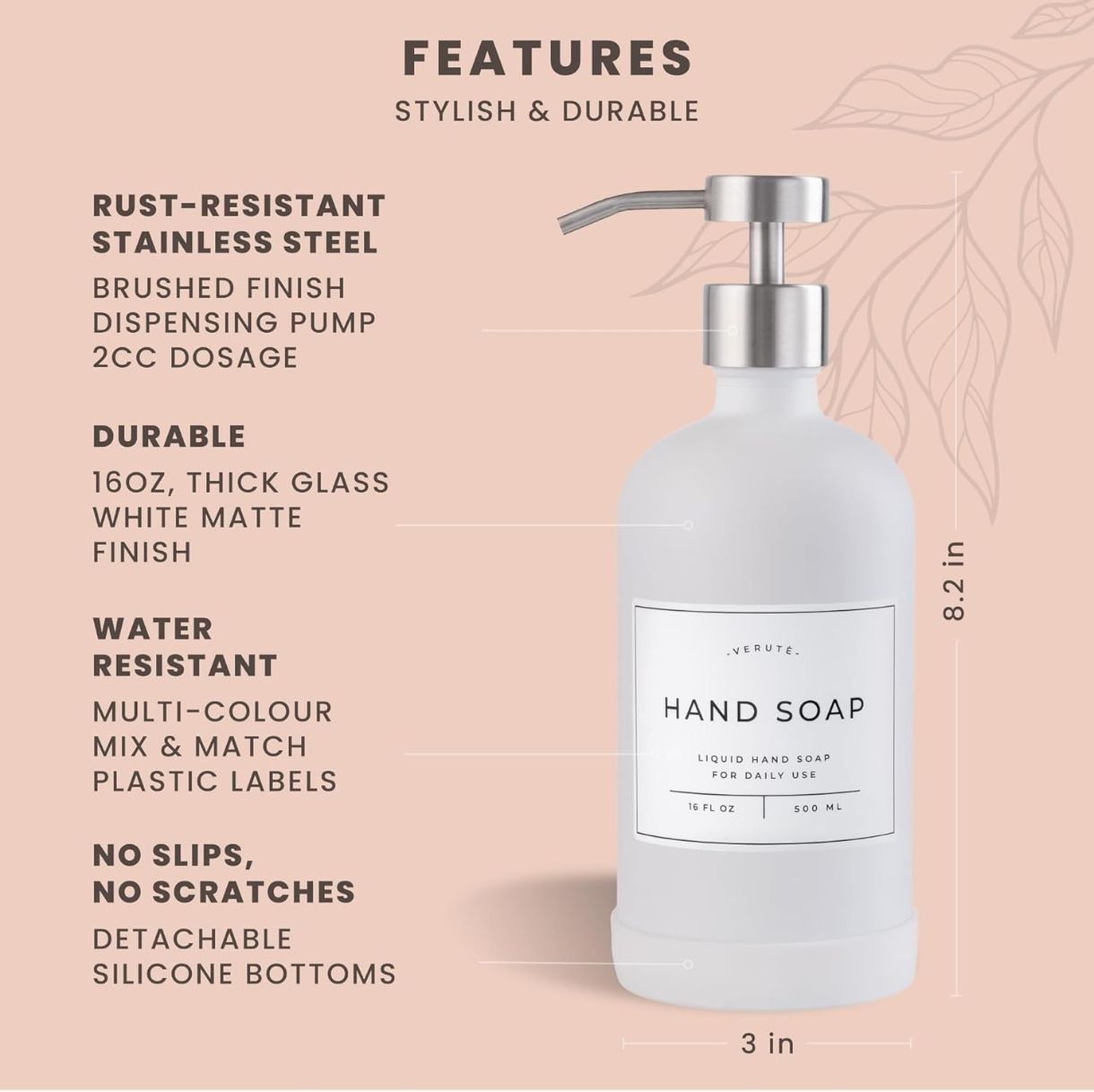 Dispensador de jabón de manos y platos para cocina y baño