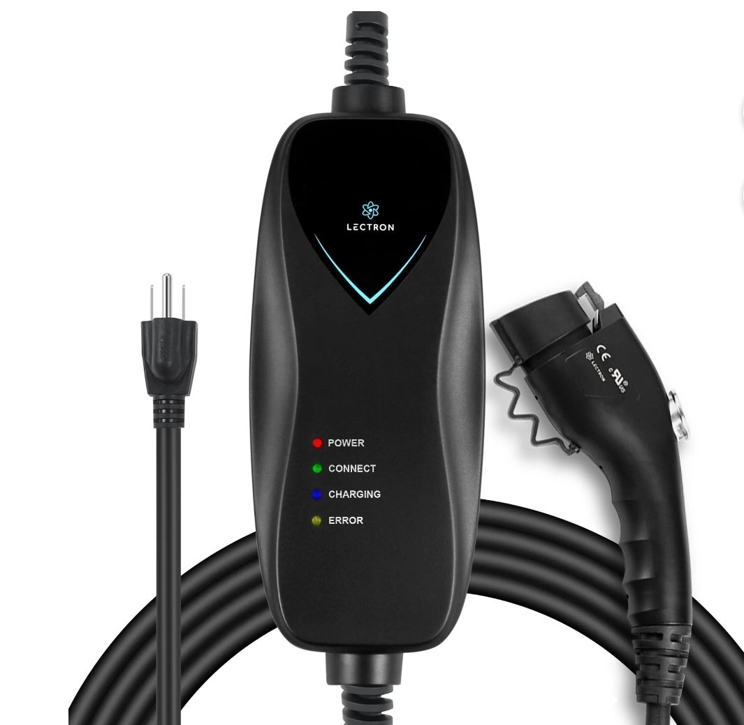 Cargador eléctrico Lectron de nivel 1 con certificación ETL, 110 V, 15 A, con cable de 5 m