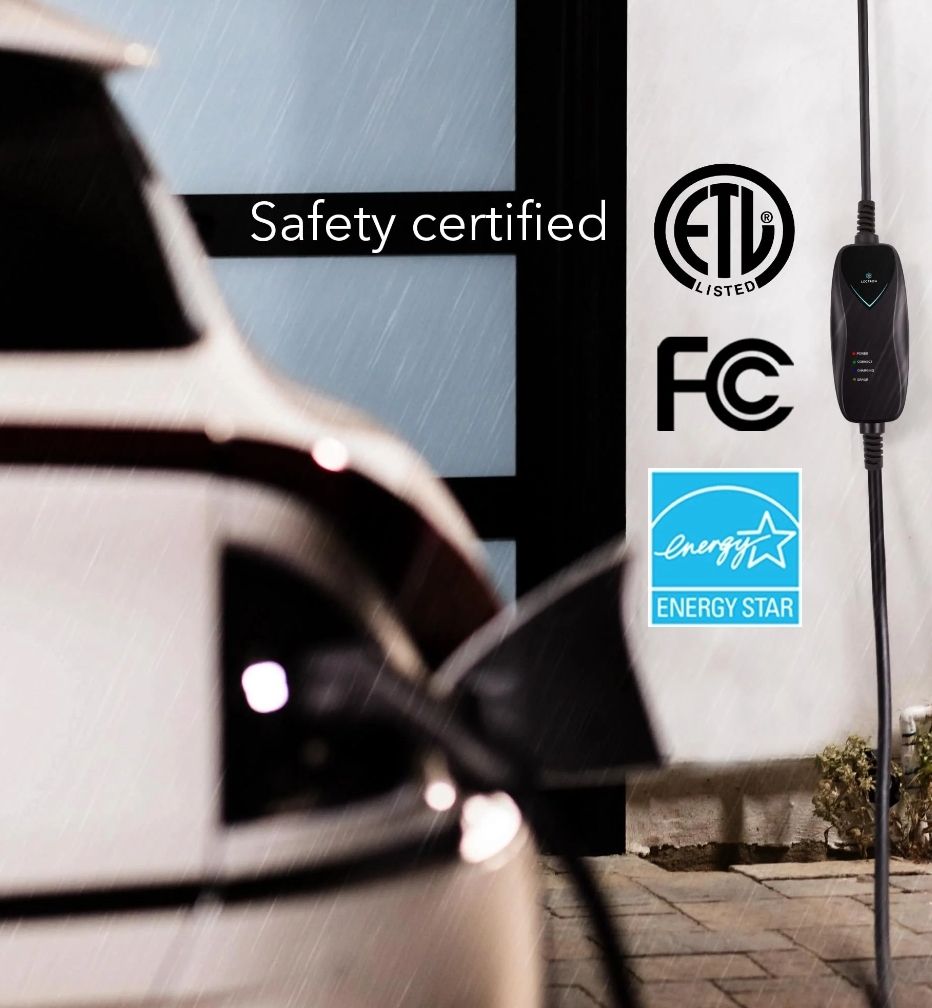 Cargador eléctrico Lectron de nivel 1 con certificación ETL, 110 V, 15 A, con cable de 5 m