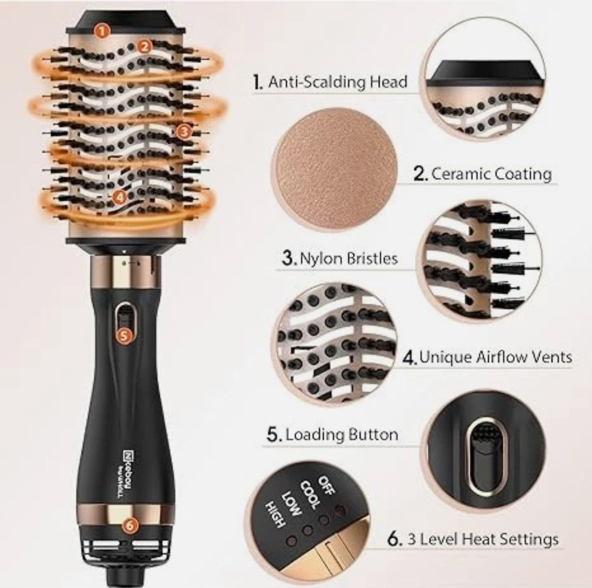 Cepillo secador de pelo Nicebay 4 EN 1