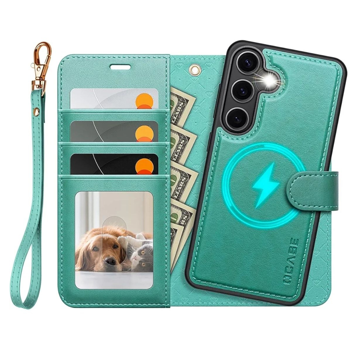 OCASE - Funda tipo portafolios desmontable para Samsung Galaxy S25 ultra