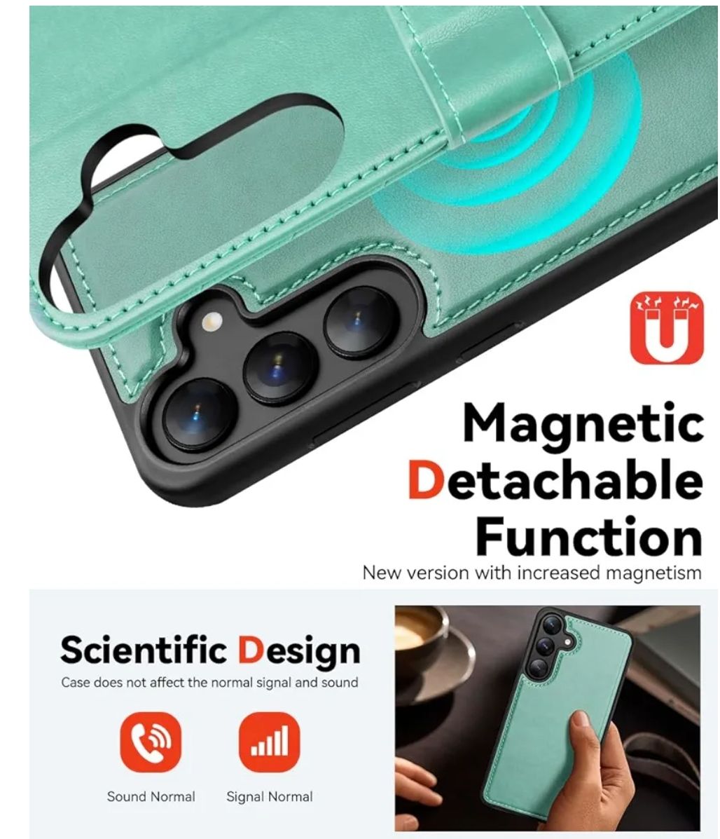 OCASE - Funda tipo portafolios desmontable para Samsung Galaxy S25 ultra