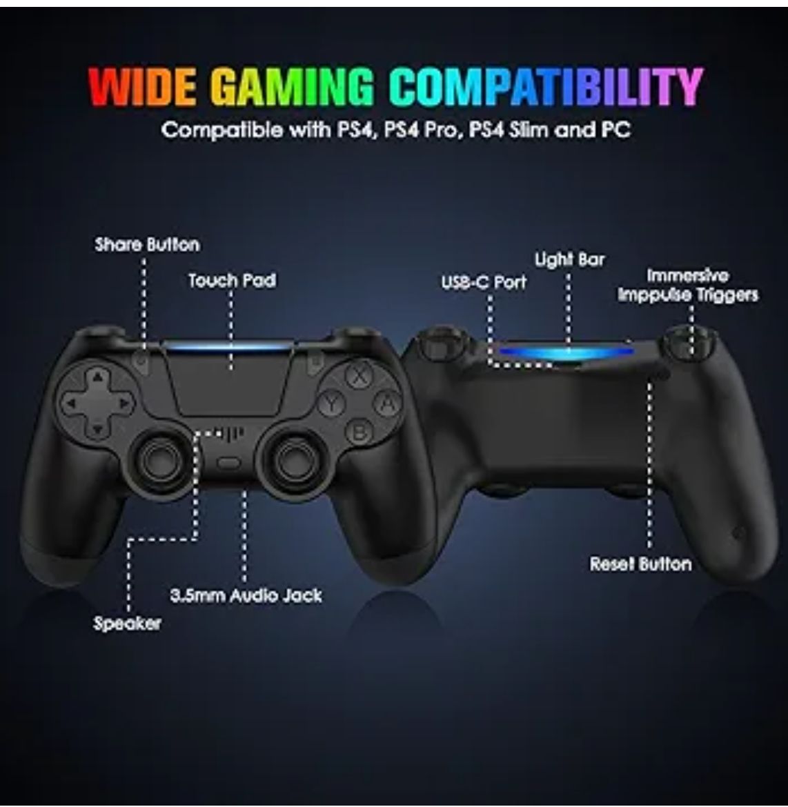 Paquete de 2 controles Fisherg con estación de carga para control de PS4